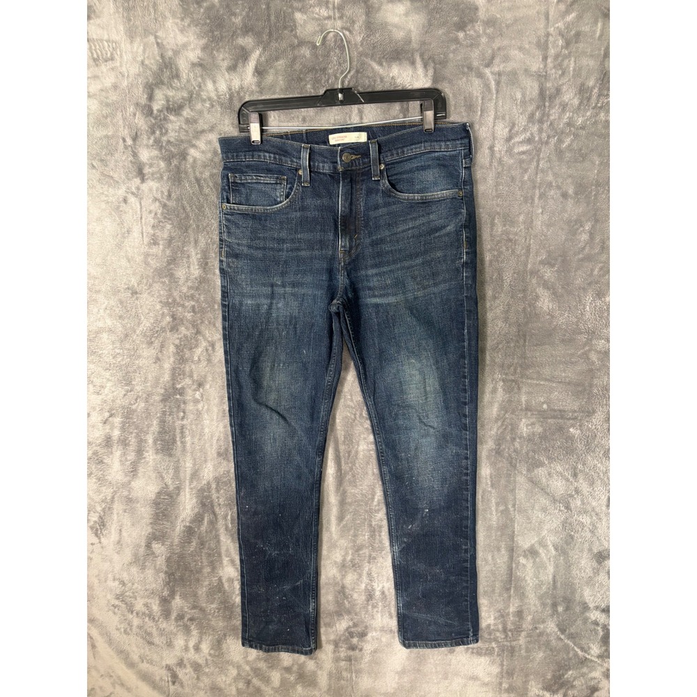 Levi Strauss Signature Mens Slim Fit Jeans Dark Wash Blue Denim 35x30